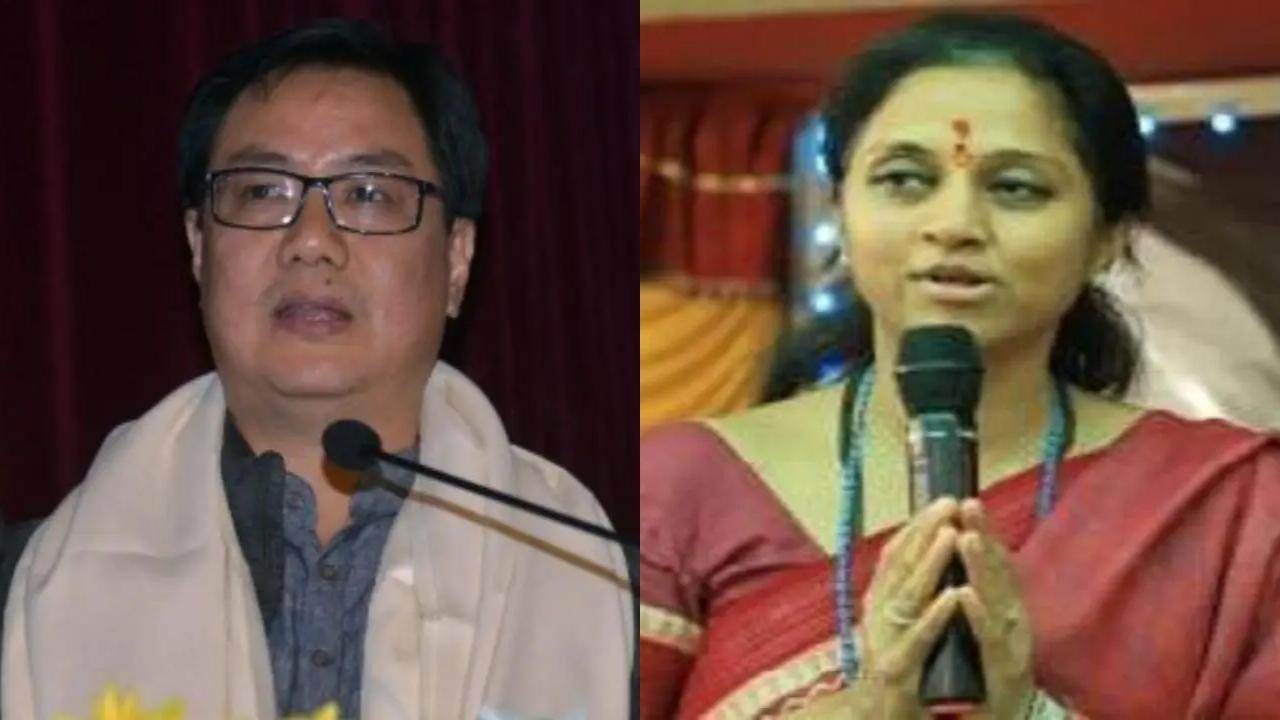 Kiren Rijiju (L) and Supriya Sule. File Photo
